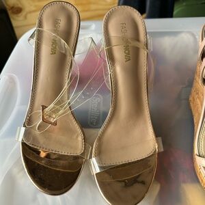 Clear block heels